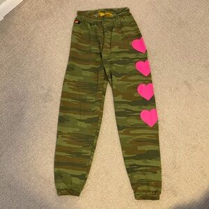 Aviator Nation camo heart sweatpants